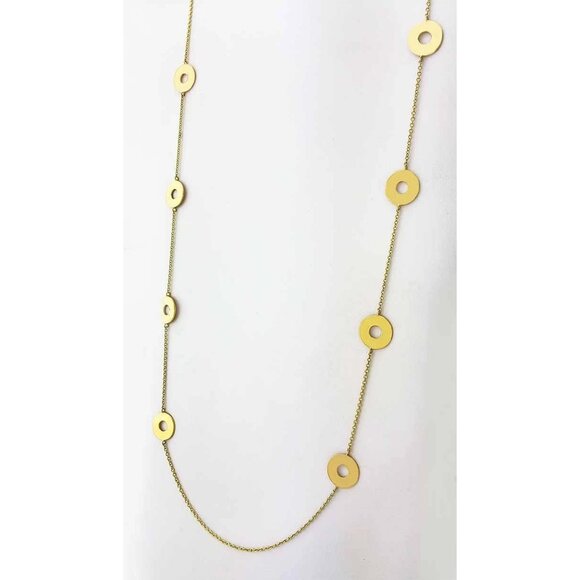 Authentic Ippolita Disc Station Necklace 18k Solid Yellow Gold - Picture 8 of 9